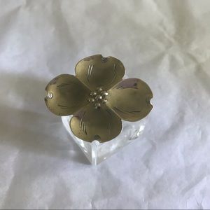 NYE | Handmade NC Dogwood Blossom Sterling Brooch